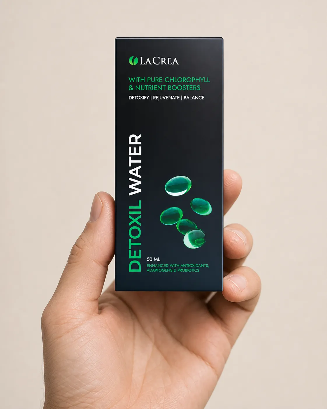 Detoxil water — le produit en main